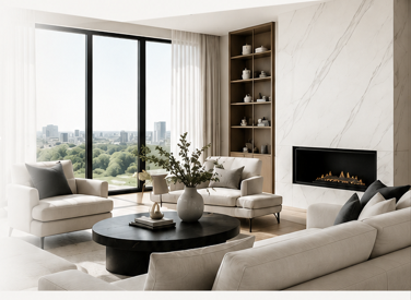 A quietly designed Belaire living room